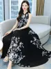 Casual Dresses 2023 Black Elegant Bodycon Party Women Floral Chiffon Sexig Maxi Dress White Summer Fashion Boho Vintage Long Prom