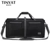 Duffel çantaları Tinyat Erkekler Katlanır Seyahat Çantası Protable Kadın Tote Çanta Büyük Kapasite Su Geçirmez Naylon Seyahat Duffel Bag Siyah Bagaj Erkek 231207