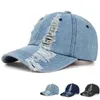Ball Caps Hole Baseball Hat Retro Wash Pain Hat Fashion Sport Kowbojowy kapelusz zwykły damski tata kapelusz 231207
