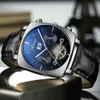 Zwitsers high-end knap volautomatisch mechanisch horloge voor heren vierkant, eenvoudige en modieuze trend, lichtgevend waterdicht leer