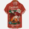 Chemises décontractées pour hommes Année cadeau Noël drôle graphique bonhomme de neige chemise pour hommes père Noël à manches courtes hauts 3D imprimé décontracté plage vêtements surdimensionnés 231207