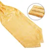 Pescoço laços abotoaduras clássico casamento ascot gravata para homens amarelo ouro vermelho paisley lenço floral lenço de seda broche conjunto cravat banquete 231206