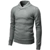 Свитер-поло, мужские повседневные приталенные пуловеры, свитера с длинным рукавом из трикотажной ткани на молнии с воротником-стойкой 991