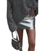 Spódnice solidne metal mini mała krótka sukienka spódnica nocna spektakl Bodycon Women Club