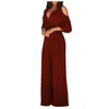 Casual Jurken Vrouwen Zomer Jumpsuit 2023 Korte Mouw Elegante Jumpsuits Lange Wijde Pijpen Broek Hoge Taille Bodysuit Mode Overalls Losse