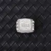 Customized Men's Ring White Gold Plated S925 Sterling Silver with Vvs Moissnaite Diamond Cuban Champion