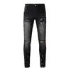 jeans noirs jeans violets jeans de créateurs hommes jeans de créateurs pour hommes femmes pantalons jeans de marque violet trou d'été 2023 nouveau style broderie auto-culture
