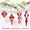 Decorações de Natal 5pcs Decoração de árvore de Natal em formato especial Cabaça Bola de cebola Conta-gotas Decoração de casa Bolas de Natal Pingente vermelho e branco 231207