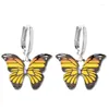 Dangle Earrings 3 Pairs Cute Enamel Women Animal Charm Sweet Silver Color Butterfly Drop Party Jewelry Gift Wholesale