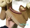 Bottes de neige classiques de styliste Ultra Mini Tasman, pantoufles mi-chaudes pour femmes australiennes, bottines d'hiver en fourrure et peluche en Satin