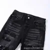 Designer Amirssfog Trendy Brand Black Bull tvättade slitna paljetter broderade smala fit American Jeans Mens High Street Instagram