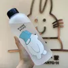 Nueva botella de agua más bonita de 1000ml, vasos esmerilados de oso Panda con tapa y pajita, botella de dibujos animados, coctelera de proteínas para bebidas a prueba de fugas