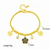 Braccialetti con ciondoli 2023 Camelia Vintage Semplice Conchiglia Fiore Pianta Bracciale Zircone Acciaio al titanio Gioielli di lusso da donna Regalo Trifoglio