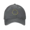 Berets UE Europe European Unii Flag gwiazdy baseballowe czapki snapback denim kapelusze casquette kowbojski kapelusz dla mężczyzn kobiety