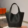 European Original Quality 22 Picotin Lock Togo Black Leather Bucket Designer Brand Mini Tote Stylish Ladies Classic Handcrafted No Difference Bag The Highest