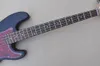 4 Strings Siyah Elektrik Bas Gitar, 20 FRETS GÜLTE FREABARD Kırmızı İnci Pickguard Özelleştirilebilir