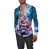 Camisas casuales para hombres Tema navideño Camisas con botones impresas en 3D Blusa de manga larga a la moda Tops para fiestas navideñas Año Pareja Ropa de calle 231207