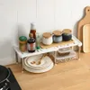 Supporti per coperchi per pentole 1pz Scaffale da cucina retrattile Armadio multifunzionale per uso domestico Piatto a strati Bottiglia di condimento Finitura Rack di stoccaggio in acciaio 231206