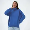 Tröjor Womens High Collar Women's Autumn/Winter Loose Classic Versatile Solid Color Pullover Tröja 577