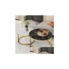 Mobiliário de sala de estar italiano luxo moderno 100% mármore redondo mesas de centro mesa para 2 em 1 combinação simples ferro table1567451 drop dhuxa