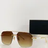 Gafas de sol Z052 de diseñador de marca de alta gama para hombres, gafas de sol cuadradas clásicas sin marco de metal color champán y dorado para hombres y mujeres UV400 con caja original Z052