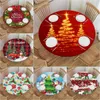 Disposable Table Covers Merry Christmas Truck Fitted Round Tablecloth Snowman Snowflakes Table Covers Elastic Edge Table Clothes for Dining Table Party 231206