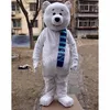 Costumi della mascotte dell'orso bianco di taglia per adulti Personaggio dei cartoni animati Vestito di carnevale Taglia per adulti Halloween Festa di Natale Abiti di carnevale per uomo Donna