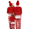 Trajes a juego de la familia Traje de pijamas de Navidad Conjunto de pantalones de jersey con estampado de copo de nieve de manga larga para niños adultos 231207