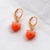 Pendientes colgantes JJFOUCS 3 unids/set aleación mariposa esmalte fruta naranja fresa gota melocotón cereza dulce lindo regalo de joyería