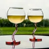 Wine Glasses 1 Piece Lovely Red Heart Shape Base Cup With Pink Twisted Stem Glass Goblet 300ml 10oz Cocktail