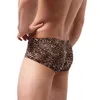 Sous-pants 3pcs / lots Leopard Sous-vêtements Sexy Boxer Boxer Boxer Cucea Gay Boxershorts Slip Homme Bikini Briefs