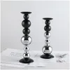 Bougeoirs Chambre Style Nordique Stand Verre Noir Salon Bâton De Luxe Géométrique Lustre Bougeoir Décor Livraison Directe Maison Dh6O1