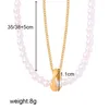 Pendant Necklaces Japan Korea Bilayer Pearl Love Heart Necklace Gold Color Link Chain Women Choker Bride Wedding Accessories Chic Jewelry