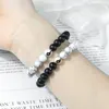 Strand Alliage Tai Chi Gossip Bracelet De Perles Hommes Yinyang Noir Blanc Pierre Naturelle Bracelets Charme Cadeau Pour Ami Couple Prière Bijoux