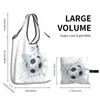 Shopping Bags Soccer Football Ball Bag Reusable Grocery Tote Large Capacity Sports Recycling Washable Handbag