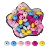 Teethers Toys TYRYHU 20pc Silicone lentil Beads DIY Baby Pacifier Chain Pendant Necklace Teether Abacus Teething BPA Free 231206