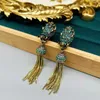 Dangle Earrings Vintage Long Tassel Animal Zodiac Dragon European And American Banquet Exaggerated Personality