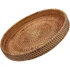 Plates Rattan Storage Basket Elegant Coffee Tray Round Table Gathering Serving Desktop Fruit Plate Supply Household Dessert