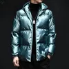 Men's Jackets Mens Winter Jacket Hooded Down Cotton Clothing Windproof Warm Men Parkas Thicken Outerwear Fashion Solid Shiny Parka 231207