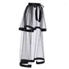 Jupes femmes Tulle agitation jupe couches Tutu Steampunk victorien cravate sur sous-jupe 110 cm longueur filles ceinture dentelle maille surjupe