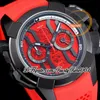 BZF EPIC X CHRONO EC400.21.AB.AB.A Japon VK Mouvement chronographe à quartz Montre pour homme Cadran squelette rouge DLC Boîtier en acier noir Bracelet en caoutchouc Chronomètre trustytime001Montres