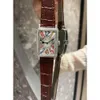 High Quality ladies wristwatch Diamond Iced Out leather Strap Designer FRANCK MULLER Watches quartz G1RR Long island reloj gifts for women