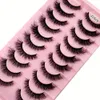 10 paires de faux cils, faux cils de vison, aspect naturel élégant œil de chat œil de renard faux cils, bande moelleuse 3D cils courts frisés