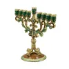 Posiadacze świec Candelabra z 9 oddziałami zabytkowymi przez antyczną Menorah Menorah Menorah