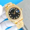 Mens Watch Diamond Dail Automatic Mechanical 41mm Gold Scratch Resistant Sapphire Watches Fashion Business Swimming 904L Stainless Steel WristWatch