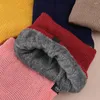 Scarves 2023 Fashion Women Knitted Scarf Solid Color Cashmer Winter Snood Lady Warm Wool Fur Thick Unisex Men Neck Scarfs Ring