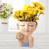 Planters POTS FACE POT HESIN Huvudblomma Succulent Container Flowerpot Figure Garden Decor Tablett Prydnad 231207