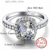 Solitaire Ring Promotion!! GALAXY 925 Sterling Silver RING Luxury 4 CZ Diamond Crystal Wedding Rings For Women SIZE US 5 6 7 8 9 10 11 12 YQ231207