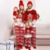 Robe feminino pijamas de natal definir família nightwear mulheres homens criança papai noel impresso calças de manga comprida roupas de casa de natal 231206