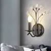 Lâmpadas de parede Nordic Light Cristal Matel Vintage Sconce para Home Quarto Sala de estar Decoração Interior Iluminação Interior Lâmpada